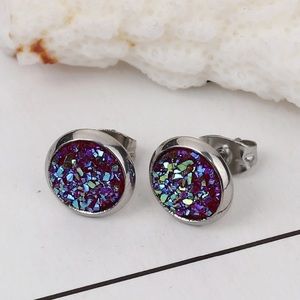 Royal Blue Druzy Stud Earrings